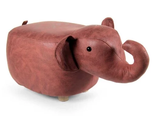 SGABELLO A FORMA DI ELEFANTE IN SIMILPELLE 62X32 XH30 CM COLORE CAFFÈ - MAURY'S