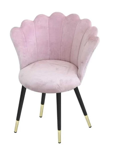 POLTRONA CON SEDUTA IN VELLUTO E GAMBE IN METALLO 69X56XH79 CM COLORE ROSA - MAURY'S