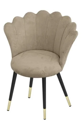 POLTRONA CON SEDUTA IN VELLUTO E GAMBE IN METALLO 69X56XH79 CM COLORE TORTORA - MAURY'S