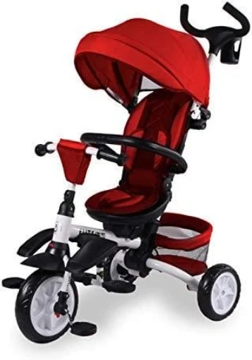 BIEMME TRICICLO ELITE PIEGHEVOLE CON PARASOLE ROSSO DA 18 MESI A 5 ANNI - MAURY'S