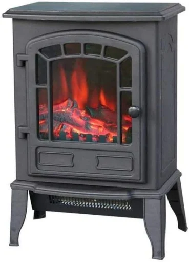 CAMINETTO ELETTRICO AD ARIA CALDA CON EFFETTO FIAMMA 39 X 24 X H57 CM - HIGH-TECH