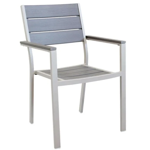 POLTRONA CERVIA IMPILABILE 58 X 58 X H89 CM COLORE TORTORA E GRIGIO - GALILEO