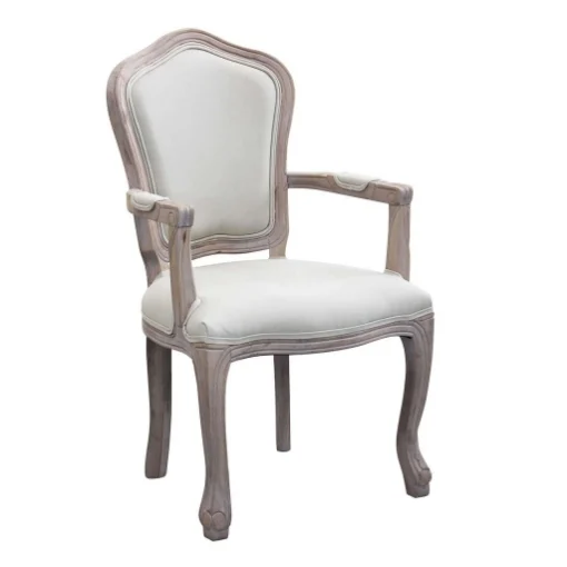 POLTRONA CHARLENE IN TESSUTO BIANCO CON POGGIOLI - GALILEO