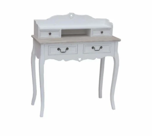 SCRITTOIO CUORE IN LEGNO DI PAULOWNIA BIANCO 87 X 38 X H103 CM - MAURY'S