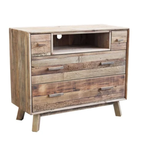CASSETTIERA NELSON IN LEGNO DI PINO RICICLATO 110 X 48 X H92 CM - MAURY'S