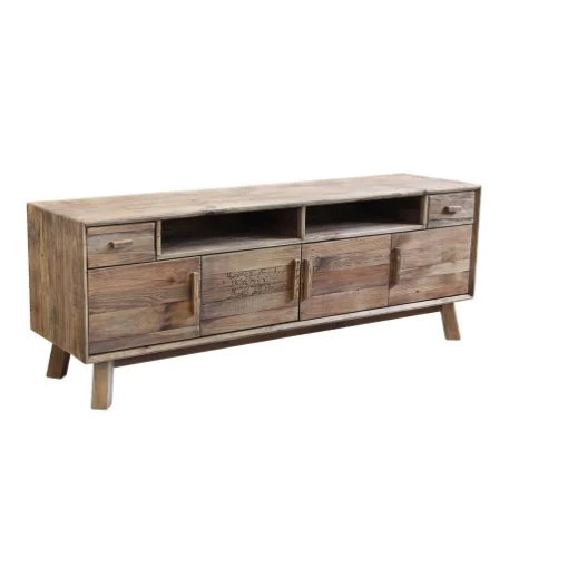 PORTA TV RALPH CON 4 ANTE E 2 CASSETTI IN LEGNO DI PINO RICICLATO 180 X 48 X H65 - MAURY'S