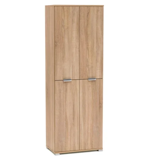 ARMADIO BASIC A 4 ANTE IN LEGNO NATURALE 60 X 38 X H174 CM COLORE MARRONE - BRIXO