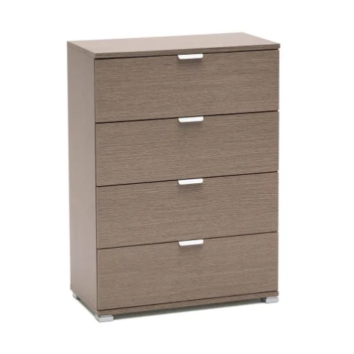 CASSETTIERA BASIC CON 4 CASSETTI IN LEGNO ROVERE GRIGIO 60 X 38 X H 85 CM - MAURY'S