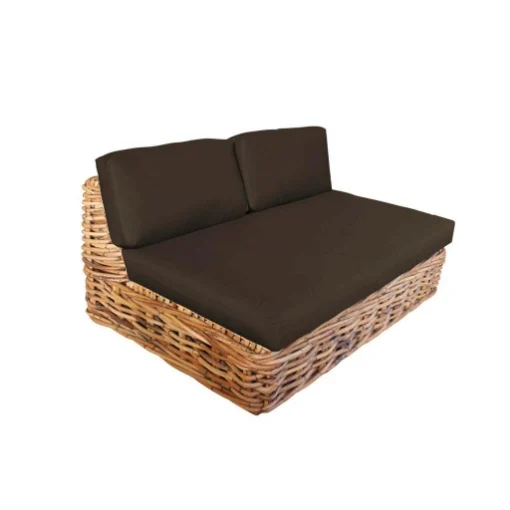 DIVANO POLINESIA CON STRUTTURA IN LEGNO E BIG RATTAN E CUSCINI - IPAE PROGARDEN