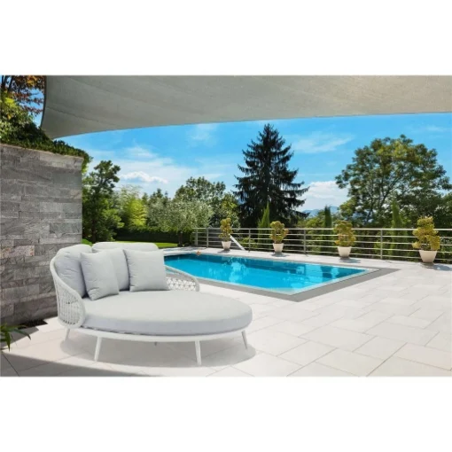 DIVANO LETTO SEYCHELLES DA GIARDINO IN COLORE GRIGIO CHIARO - IPAE PROGARDEN