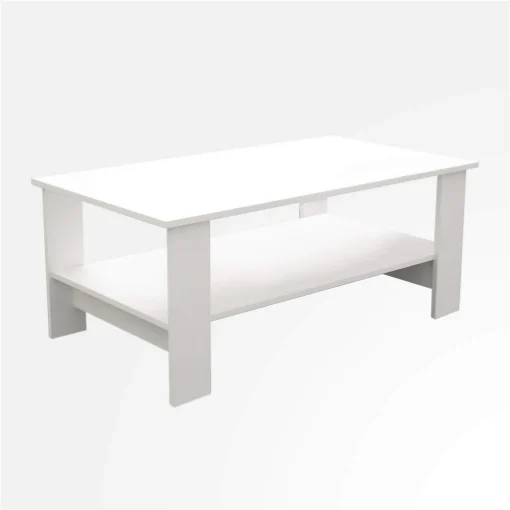 TAVOLINO MATCH DA SALOTTO IN COLORE BIANCO 100 X 55 X H41 CM - MAURY'S