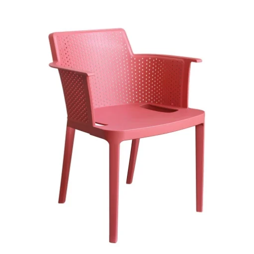 POLTRONA CATHY IN PLASTICA DI COLORE ROSSO CORALLO - MAURY'S