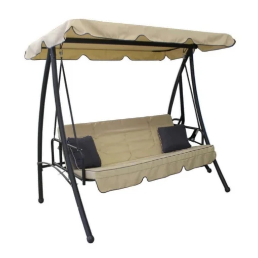 DONDOLO ANTIGUA CON CUSCINI STRUTTURA DI ACCIAIO E TELO BEIGE 208 X 116 X H168 - GDLC