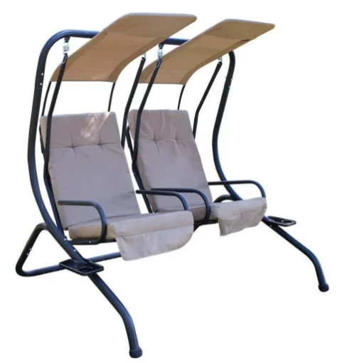DONDOLO CICLADI A 2 POSTI CON STRUTTURA IN ACCIAIO TORTORA 170 X 136 X H170 CM - GDLC