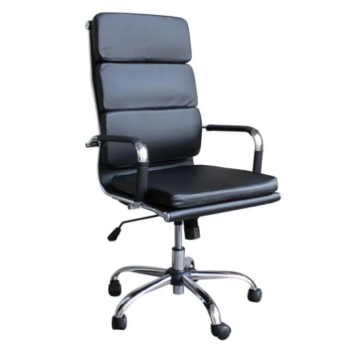 POLTRONA DA UFFICIO DOLLY IN ECOPELLE NERA CON DESIGN MODERNO - GALILEO