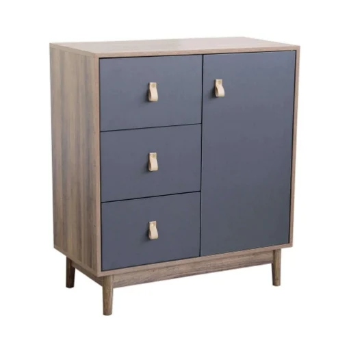 MOBILETTO IN LEGNO JORIS CON 1 ANTA E 3 CASSETTI 80 X 39 X H90 CM - MAURY'S