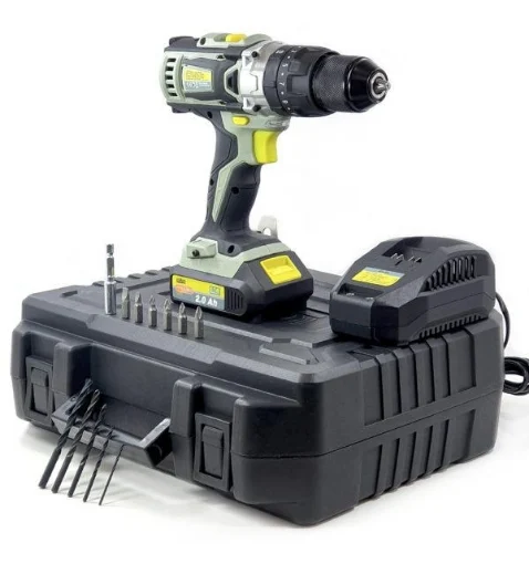 KIT VALIGETTA TRAPANO AVVITATORE KOMBO PRO BATTERIA 20 VOLT 2AH + 13 ACCESSORI - BRIXO