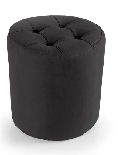 POUF IN VELLUTO CON EFFETTO TRAPUNTATO 40XH43 CM IN COLORE NERO - MAURY'S