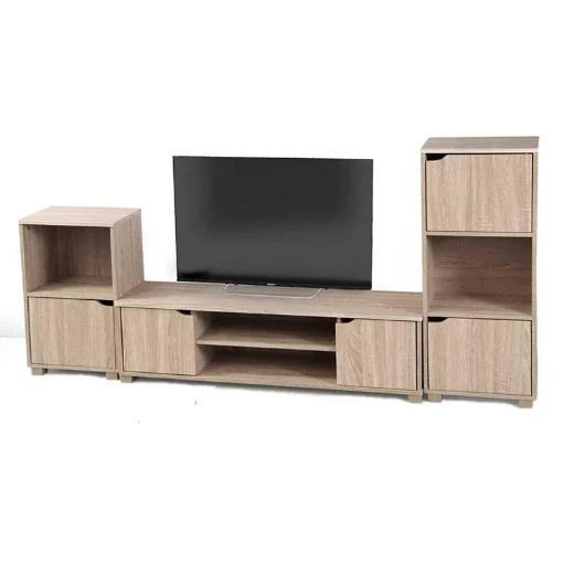 PARETE ATTREZZATA QUARZO 3 MODULI COLORE ROVERE SBIANCATO - MAURY'S