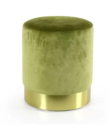 POUF IN VELLUTO CON BASE ORO 40 X H41 CM IN COLORE VERDE - MAURY'S