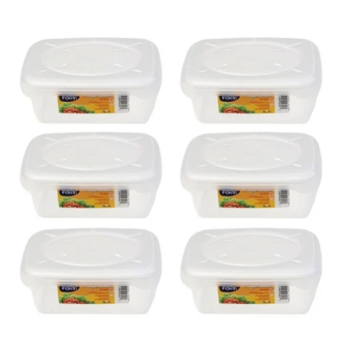SET 6 CONTENITORI ERMETICI FRIGOBELLA RETTANGOLARI 0,50 LITRI - MAURY'S