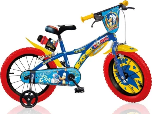 BICICLETTA SONIC DA 14" CON ROTELLE E BORRACCIA PER BAMBINO - DINO BIKES