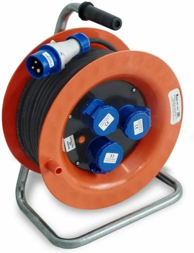 AVVOLGICAVO ELETTRICO INDUSTRIALE CON 3 PRESE LUNGHEZZA 30 METRI - ROSI