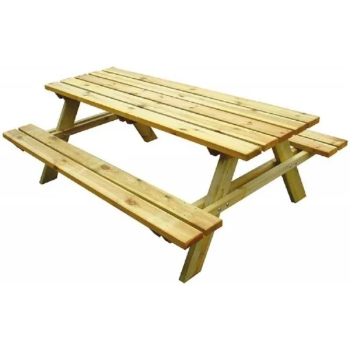 TAVOLI TAVOLO PER GIARDINO PIC NIC CON PANCHE LASA IMPREGNATI 200 X 148 X H70 CM - PROGARDEN