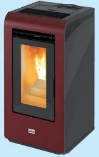 QUEENPLUS HE10 STUFA A PELLET CANALIZZATA COLORE BORDEAUX 9,05 KW - ALA