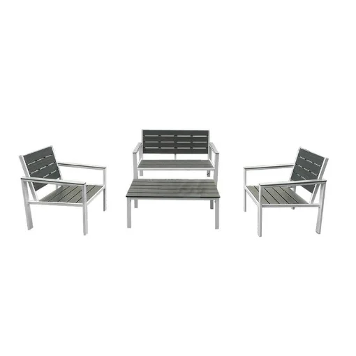 SET SALOTTINO DA ESTERNO METALWOOD TWILIGHT DIVANO + TAVOLINO + 2 POLTRONE - IPAE PROGARDEN