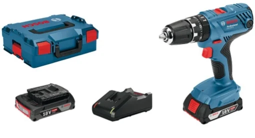 BOSCH TRAPANO AVVITATORE CON PERCUSSIONE A BATTERIA DA 18V + 2 BATTERIE - HIGH-TECH