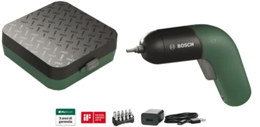 BOSCH AVVITATORE A BATTERIA CON PUNTE E SCATOLA 3.6 V VERDE - HIGH-TECH