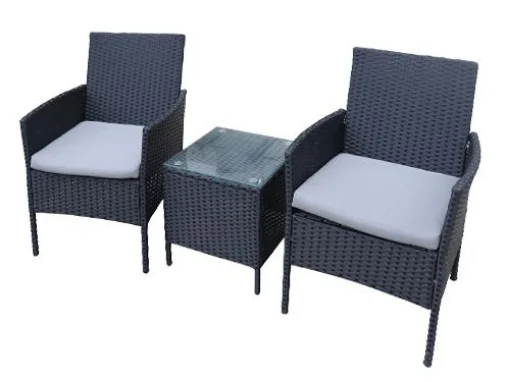 SET RADICAL DA GIARDINO EFFETTO RATTAN IN COLORE ANTRACITE - MAURY'S