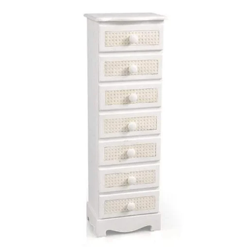 VIENNA CASSETTIERA SLIM A 7 CASSETTI 29X23XH89 CM IN COLORE BIANCO E CREMA - MAURY'S
