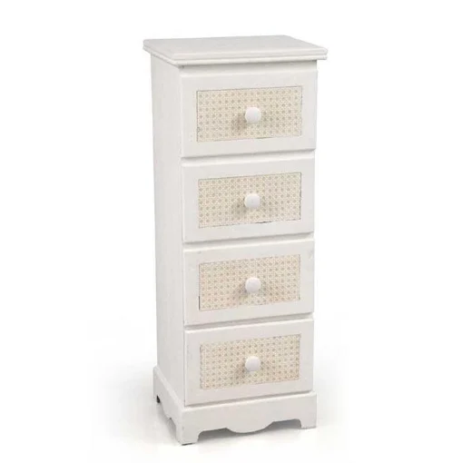 VIENNA CASSETTIERA SLIM A 4 CASSETTI 31 X 26 X H80 CM IN COLORE BIANCO E CREMA - MAURY'S