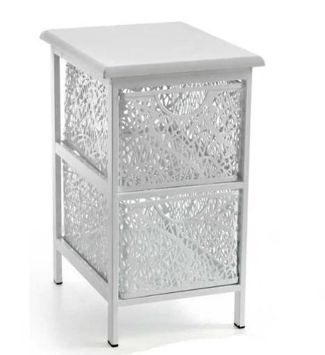 SAN JOSE CASSETTIERA IN METALLO BIANCO A 2 CASSETTI 31 X 26 XH44 CM - MAURY'S