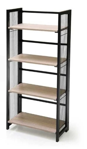 BELGRADO SCAFFALE A 4 RIPIANI IN METALLO 60 X 30 X H124 CM COLORE ROVERE - MAURY'S