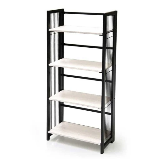 BELGRADO SCAFFALE A 4 RIPIANI IN METALLO 60 X 30 X H124 CM COLORE BIANCO - MAURY'S
