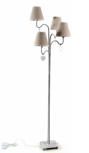 PENDENTE LAMPADA A PIANTANA CON 4 LUCI IN METALLO 45 X 152 CM COLORE BEIGE - MAURY'S