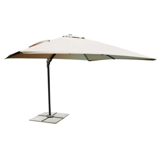 OMBRELLONE MERCURIO PALO NERO IN ALLUMINIO E TELO BEIGE 3 X 3 MT - MAURY'S