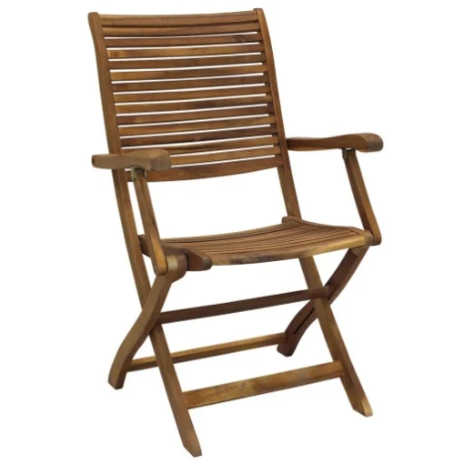 SEDIA RIVIERA CON BRACCIOLI IN LEGNO DI ACACIA MASSICCIO - MAURY'S