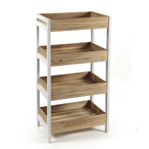 MOBILETTO IN LEGNO 4 RIPIANI 46 X 30 X 84 CM BIANCO - MAURY'S