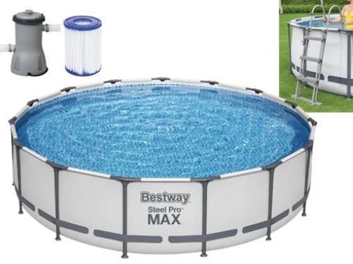 BESTWAY PISCINA FUORI TERRA AUTOPORTANTE CON STRUTTURA RIGIDA TONDA 457 X 107 CM