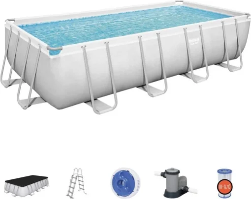 BESTWAY PISCINA FUORI TERRA POWER STEEL RETTANGOLARE 404 X 201 X 100 CM