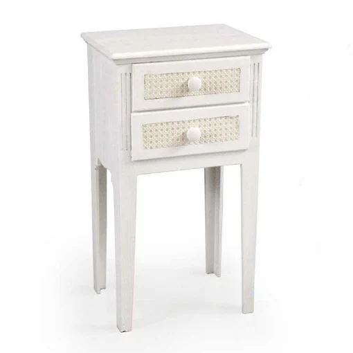 VIENNA MOBILE CASSETTIERA 2 CASSETTI IN LEGNO 38 X 28 X 69 CM BIANCO E CREMA - MAURY'S
