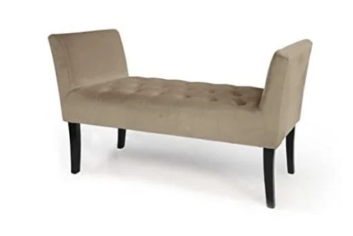 PANCA IN VELLUTO CON GAMBE NERE 110 X 40 X 60 CM IN COLORE TORTORA - MAURY'S