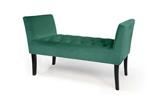 PANCA IN VELLUTO CON GAMBE NERE 110 X 40 X 60 CM IN COLORE VERDE - MAURY'S