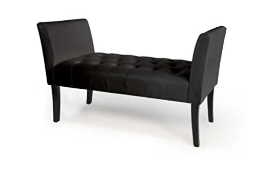 PANCA IN SIMILPELLE CON GAMBE NERE 111 X 40 X 60 CM IN COLORE NERO - MAURY'S