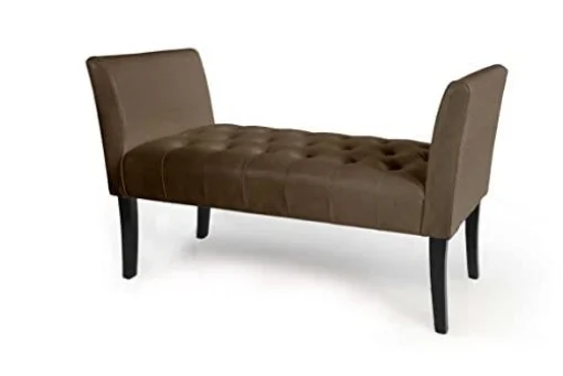 PANCA IN SIMILPELLE CON GAMBE NERE 111 X 40 X 60 CM IN COLORE MARRONE - MAURY'S