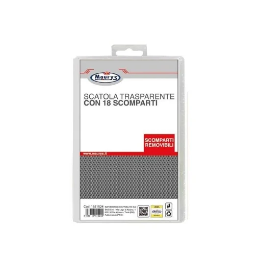MAURY'S SCATOLA TRASPARANTE 18 SCOMPARTI REMOVIBILI 13 X 22 X H 3 - BOSCH